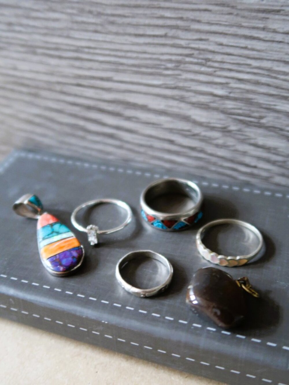 Six Jewelry Makers Mix Bundle 925 Sterling Silver Rings Pendant DIY Tarnished - Picture 9 of 15